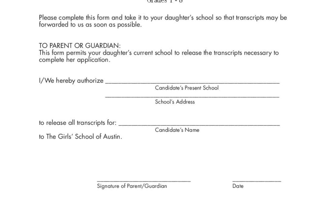 School Transcript Release Form